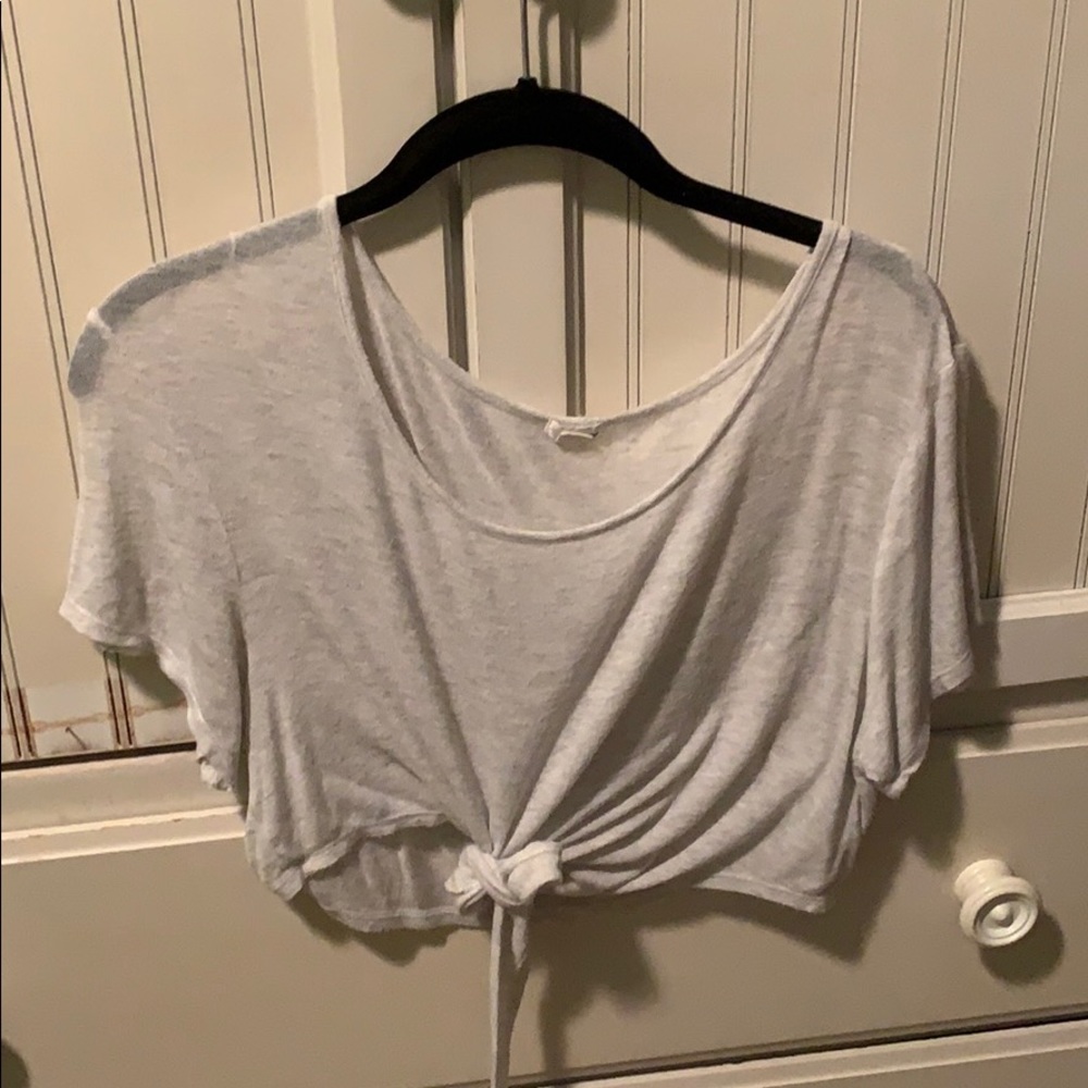 Off-white wise beck crop top with tie-able ends